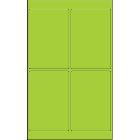 Bondad 4 x 6 in. Fluorescent Green Rectangle Laser Labels, 400PK BO2820036